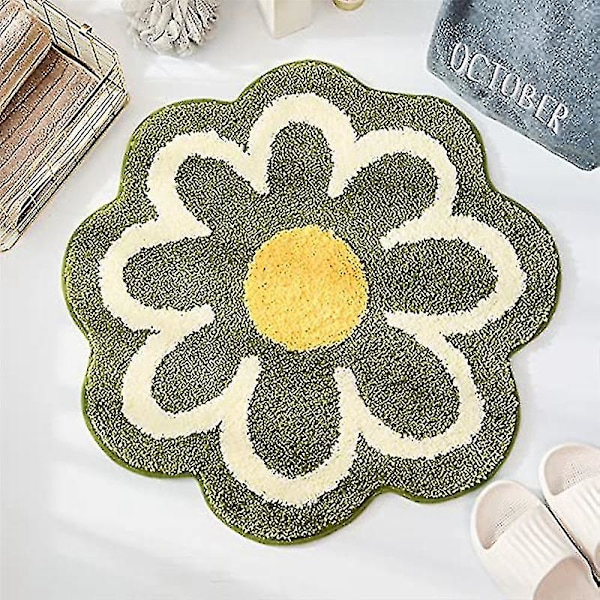 Halkskyddad badrumsmatta för bad, absorberande badrumsmatta, söt blomma badrumsmatta, badrumsmatta