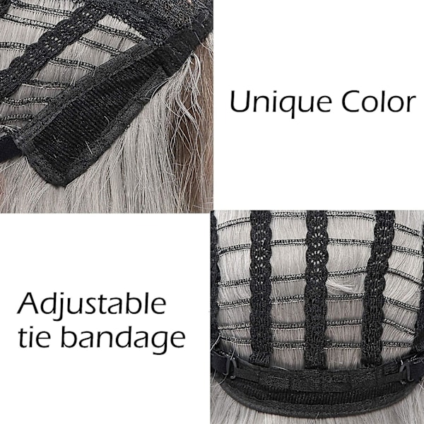 Ombre Färg Naturlig Vågig Peruk Med Luftlugg Svart Till Grå Färgglada Korta Bob Peruker För Kvinnors Axellånga Peruker Lockig Vågig Cosplay Peruk Bob Peruk För