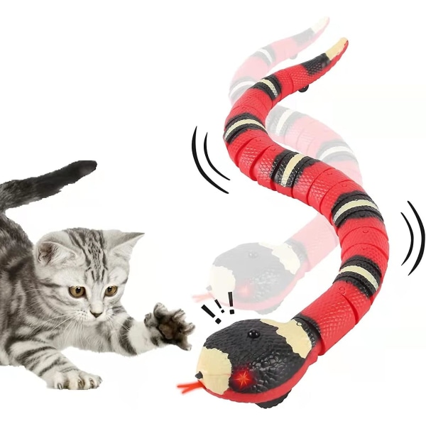 WABJTAM Sähköinen induktiokäärme älykäs induktiokäärme lelu kissan koira interaktiivinen lelu automaattinen liukuva gag lasten syntymäpäivälahja hankala halloween