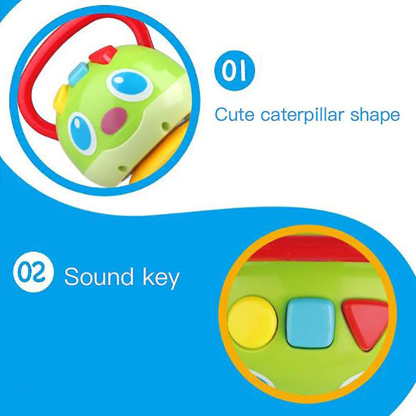 Harmonikalegetøj Musikinstrumentlegetøj Caterpillar Baby Drenge 1-3 år gammel musik Pædagogisk beroligende legetøj Fødselsdagsgave til børn