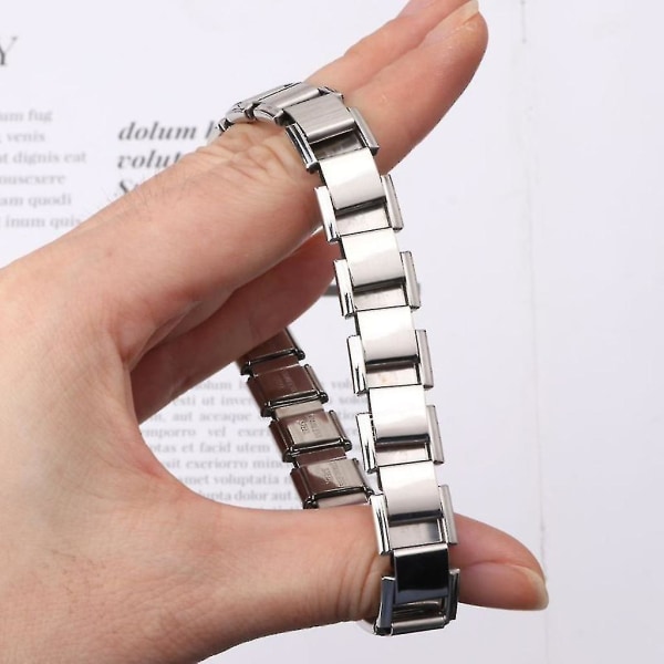 Mode armband i rostfritt stål Italiensk charm Damsmycken Elastisk Stretch（9 mm bred）