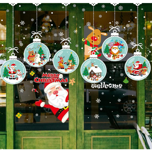 Window Cling Decals til jul Deluxe jule vægdekorationer