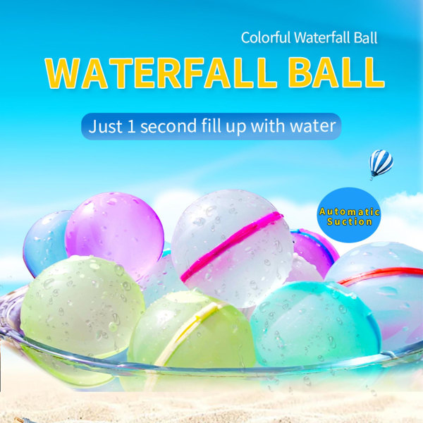 10 vannballonger, vannballonger selvforseglende enkel hurtigfylling, sprutvannballer sommermoro utendørsleker (flerfarget)