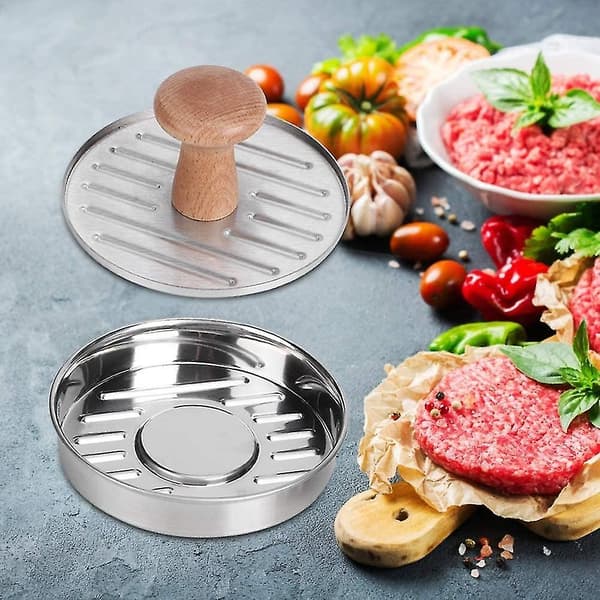 12,5 cm Non-stick Hamburgerpress, Hamburgerpress för Bbq Picknick Hemlagad Hamburger Bacon Korv
