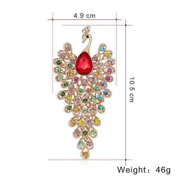 WABJTAM stor påfågel brosch stift för kvinnor mode Phoenix brosch stift för kvinnor Färg strass kvinnors kläder brosch