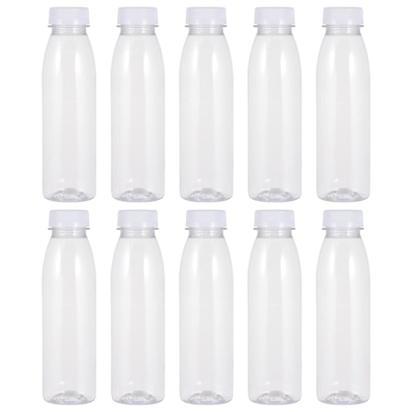 10 st 350 ml Multifunktionella tomma flaskor Återanvändbara juiceflaskor (Transparent)