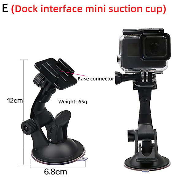 Ruigpro Bil Sugkopp Adapter Fönster Glasstativ För Gopro Hero 10 9 8 7 6 för Sjcam Xiaomi Yi Action Kamera Tillbehör Gp61（Paket 5）