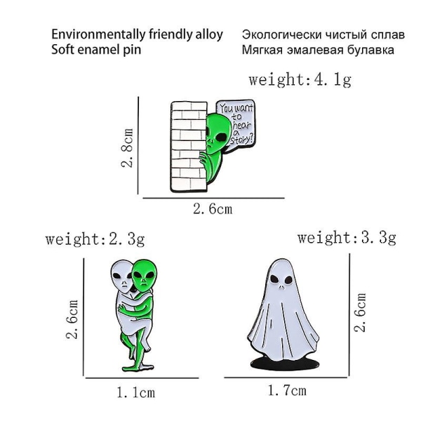 GHYT 3pack Grön Alien Emallj Slipstift