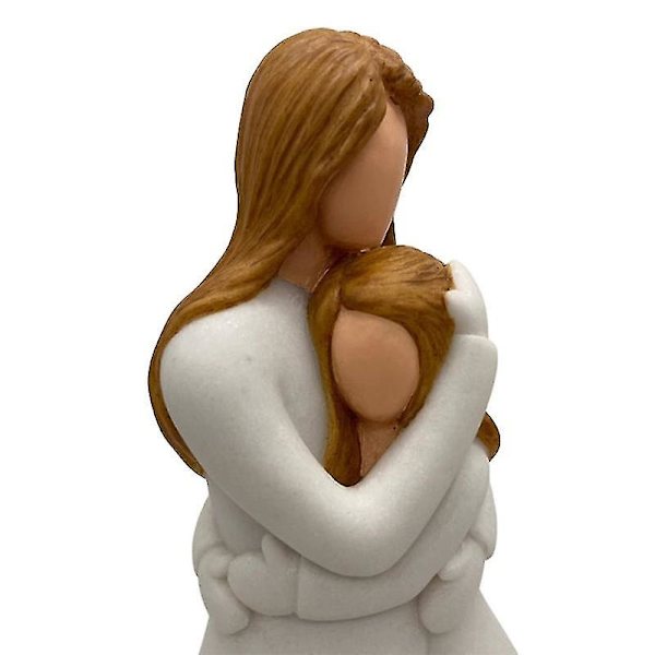 Mor og datter klem gave til morsdag, håndmalt figur av harpiks, skrivebordsdekorasjon, bilutskjæring, suvenir