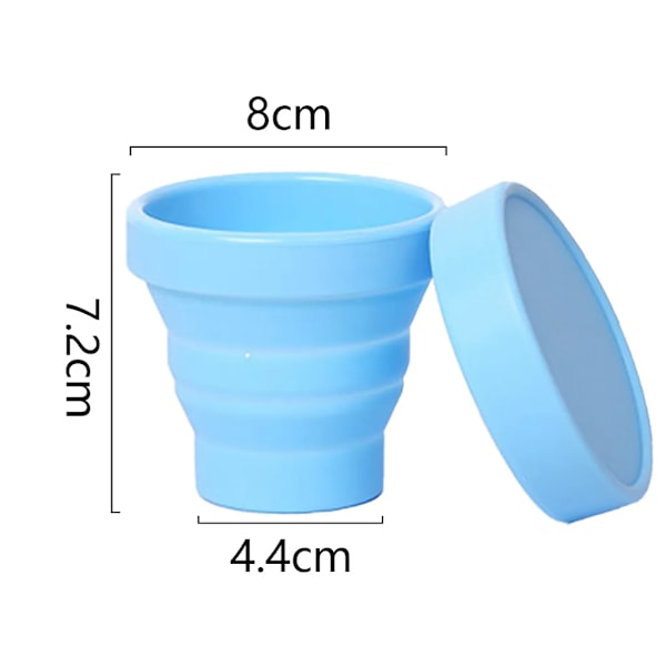 4-pack hopfällbar resesilikonkopp, bärbar campingmugg med lock, matkvalitetskoppset för utomhusdryck, blå