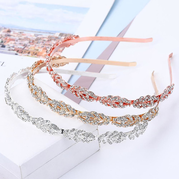 Blommig design strass kristall bröllop diadem brud huvudbonader enkel design brud diadem