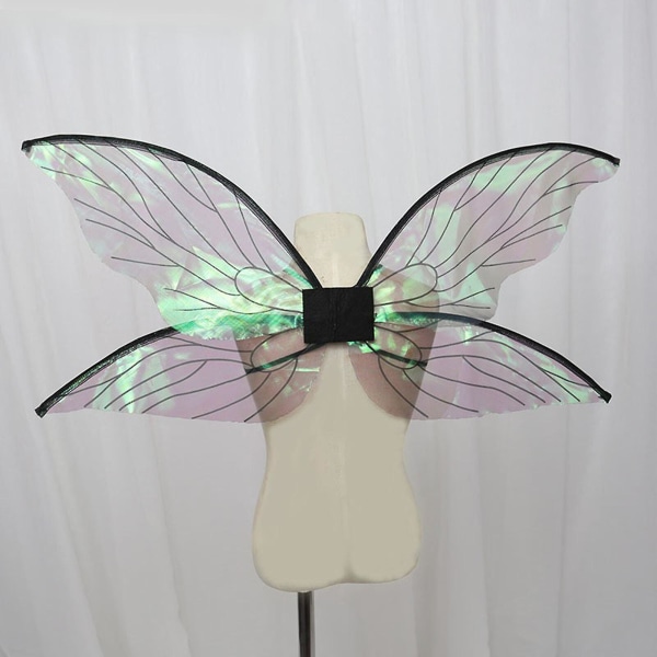 100% Nytt, Jenter Sommerfuglvinger Barn Fairy Wings Glitrende Sheer Angel Wings Dress Up Halloween Cosplay kostymetilbehør（oransje）