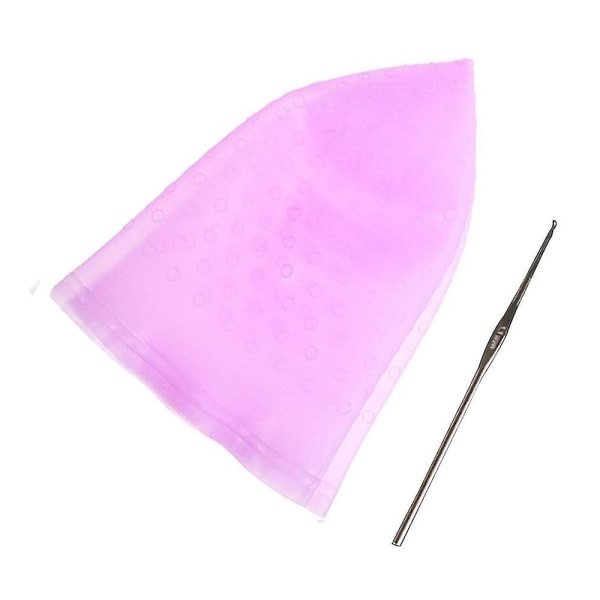 Silikon Highlight Cap, återanvändbara professionella Salon Dye Cap Tools (lila)