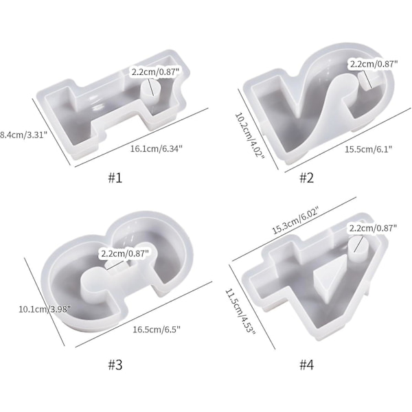 Nummerform, DIY Silikonform, 3D Handgjorda Ljusstakeformar, Gipsform, Ljusstakeform - Nummer 3