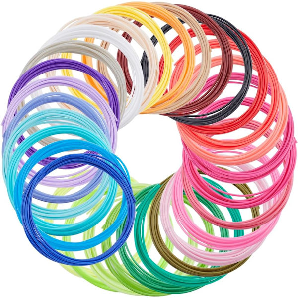 3D Pen PCL Filament Efterfyldninger 3D Print Pen Filament 1,75 mm Blandet Farve Dimensionel Passer De fleste 3D Print Penne 5 Meter (20 Bundter, tilfældig farve)