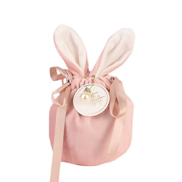Påske Candy Bunny Smykker Organizer Kanin Bryllupsgave Pakkepose（10 STK，Pink S）