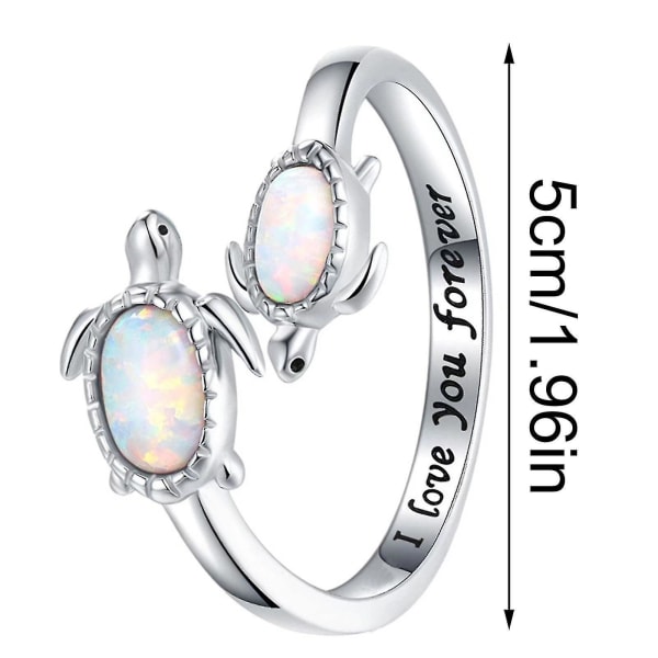 Personlig kreativ ring åben ring mors dag gave smykker Skildpadde ring hvid [gratis forsendelse]