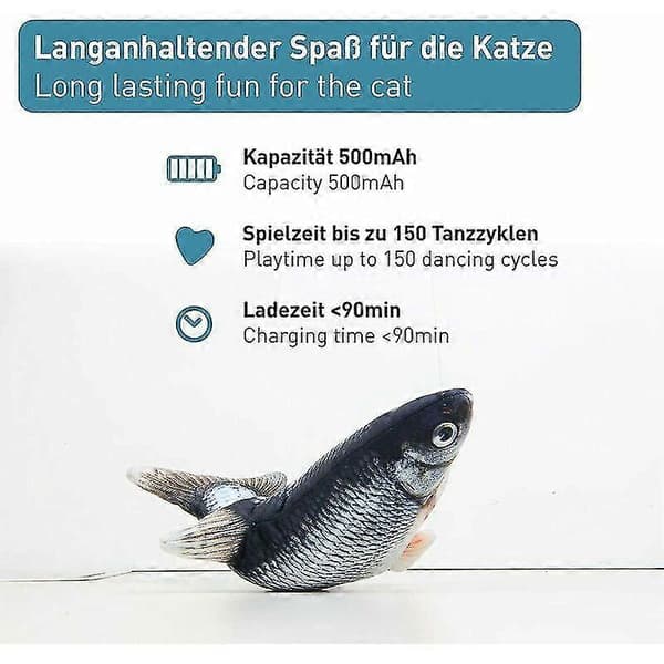 Plush Simuleringsfisk 28cm USB Laddbar Husdjursleksak Interaktiv
