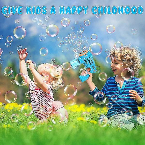 Boblemaskin for barn Boblepistolleker for 3+ småbarn Automatisk bærbar boblemaskin 1200+ bobler per minutt