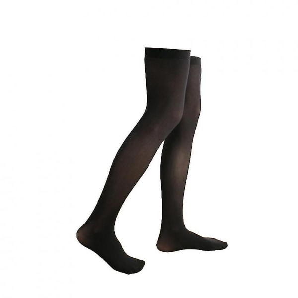 1 par 52 Cm Overknee Kneesokker for kvinner Jk Sock Høyt lår（Sort）