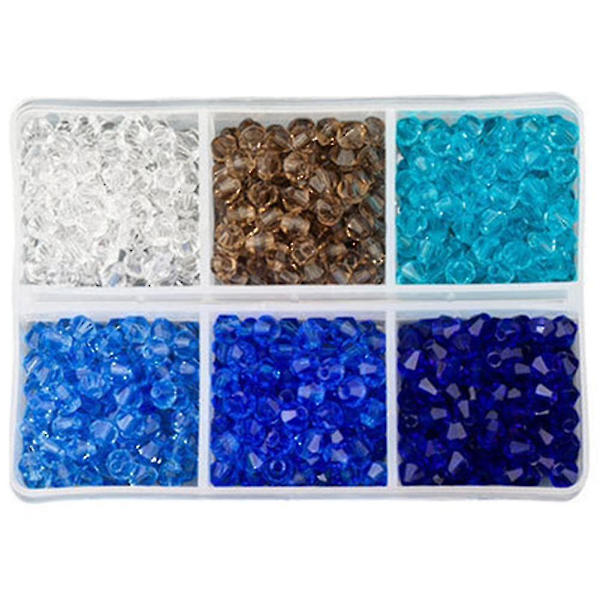 Stor Väska Färgglada 4mm Bicone Kristallpärlor Glaspärlor DIY Tillverkning C