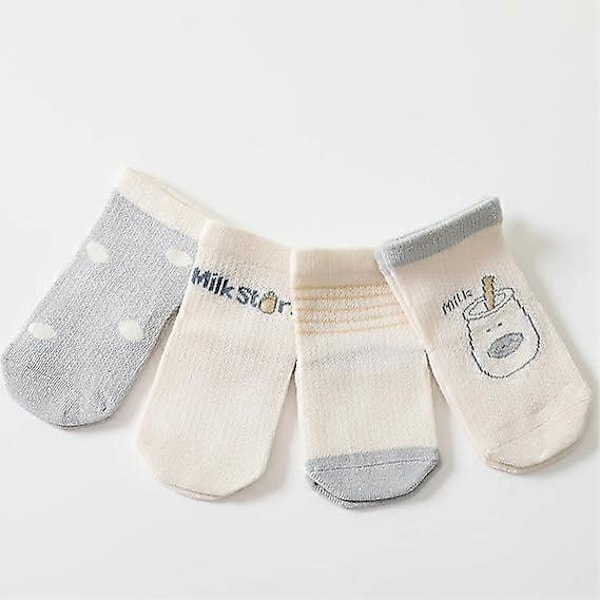 Bebis- och småbarnsstrumpor för pojkar och flickor, 8-pack, bomullsstrumpor, sommar, vår och höst, 5-8 år