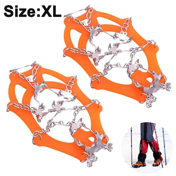 23Tänder-rostfria klätterskor Stegjärn - Orange XL