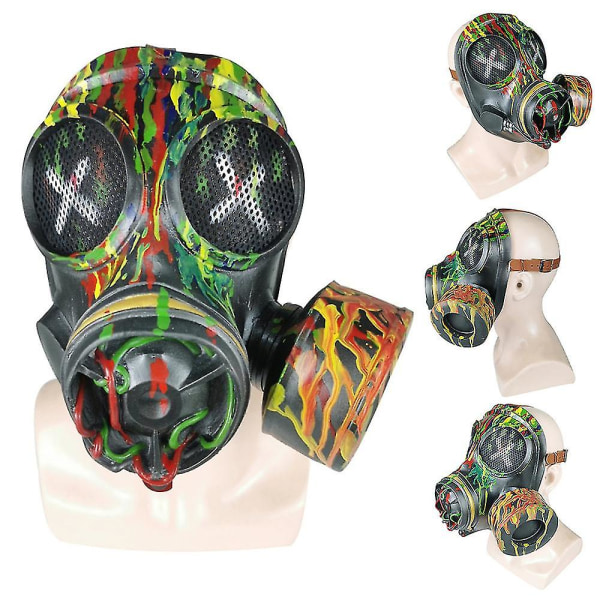 Halloween Horror Mask Camo Gas Mask Adult Unisex Latex Mask Fest Fancy Dress Cosplay Rekvisitter