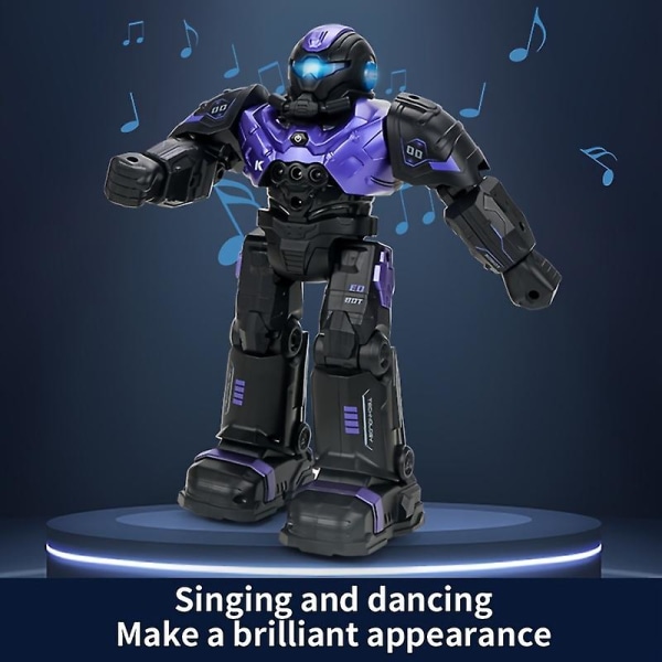 Kaukosäädin Robocop Infrapunakaukosäädin Älykäs ohjelmointirobotti ääni- ja valolelulla (violetti)