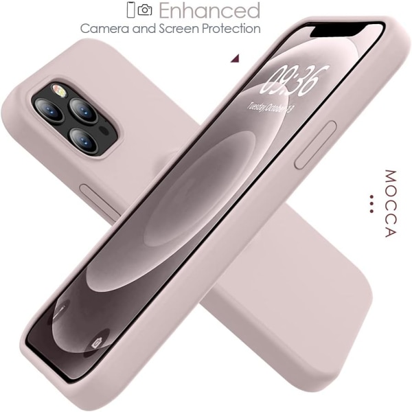 För iPhone Case med Ring Ställ - Flytande Silikon Phone case rosa iPhone 12