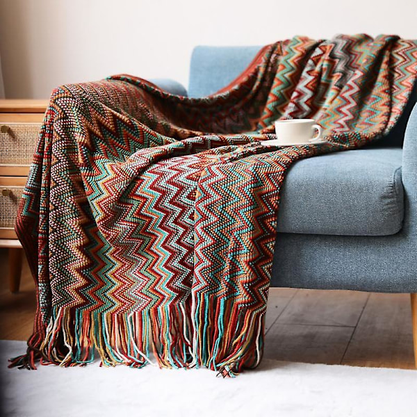 127*152cm, Boho Plädar Utomhus Stickade Tofsplädar, Supermjuk Mysig Lättvikts Soffdekoration, Säng, Soffa, Utomhuspläd