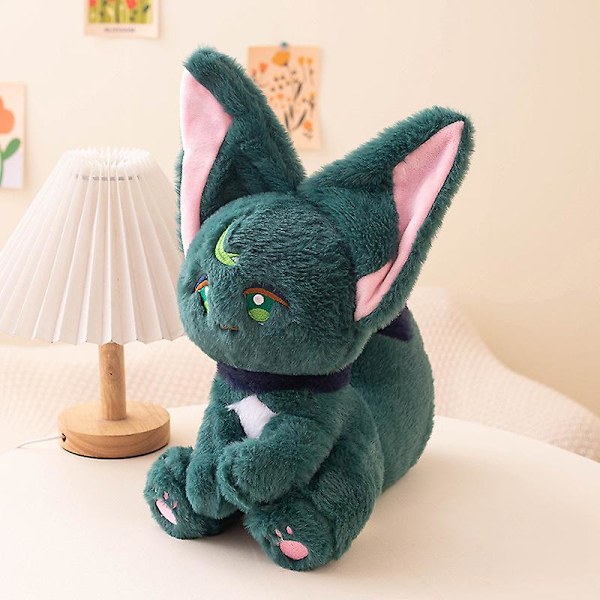 Ny Genshin Impact Mandrill Cat Tinari Docka Plyschleksak Katt Spel Perifer 2d Present (35cm 0.3kg, grön)