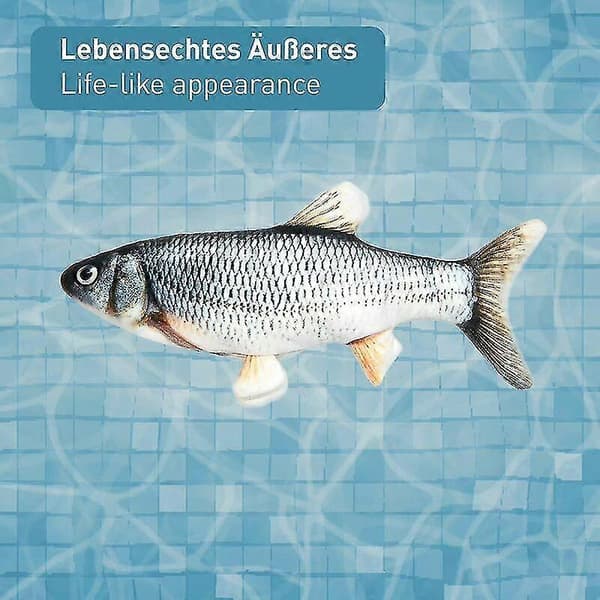 Plush Simuleringsfisk 28cm USB Laddbar Husdjursleksak Interaktiv