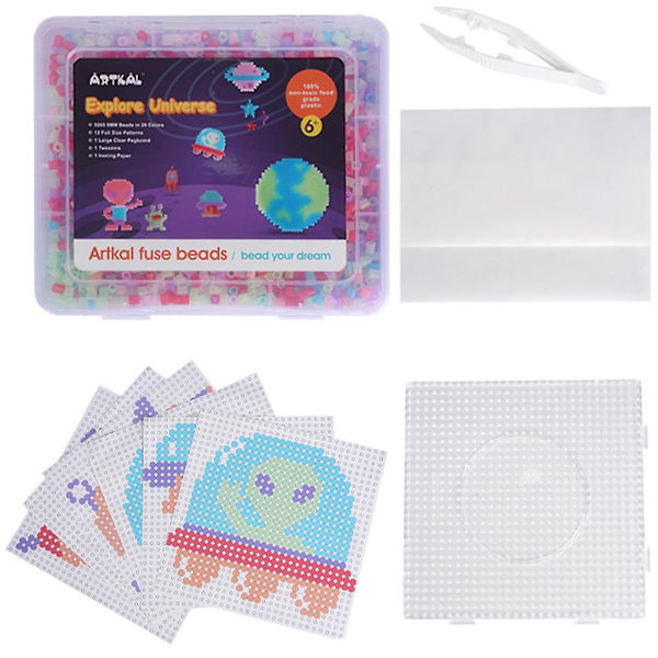 1 set smältpärlor kit pyssel smältande järnpärlor barn pysselverktyg (5mm pärlor)