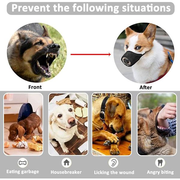Chihuahua-munkorg, hundmunkorg, munkorg gjord av tyg med justerbar ögla, andningsbar, förhindrar bitning