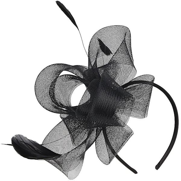 1 set tebjudning fascinator hatt pannband fascinator hatt klämma tebjudning hår accessoar