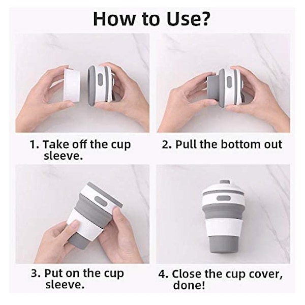 Hopfällbar Kaffekopp För Resor Silikon Vikbar Mugg Med Lock Hållbar Återanvändbar Bärbar Flask För Camping Niuniu