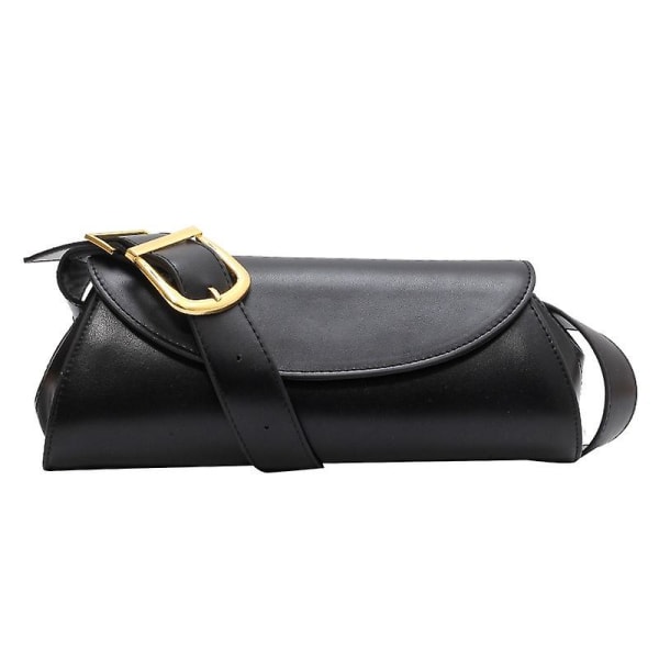 Highend taske struktureret underarm skuldertaske trendy og alsidig niche cylindrisk taske til kvinder (sort)