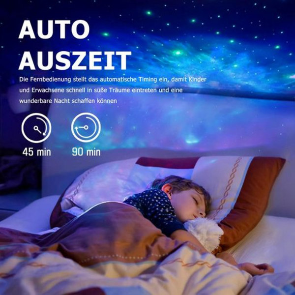Bifurkasjon LED nattlys astronaut stjerneprojektor 360° justerbar med fjernkontroll, stjernehimmelprojektor
