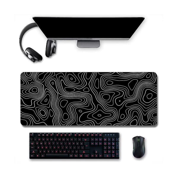 Topografisk kontur utvidet stor musematte datamaskin tastatur musematte med 3mm ikke- base