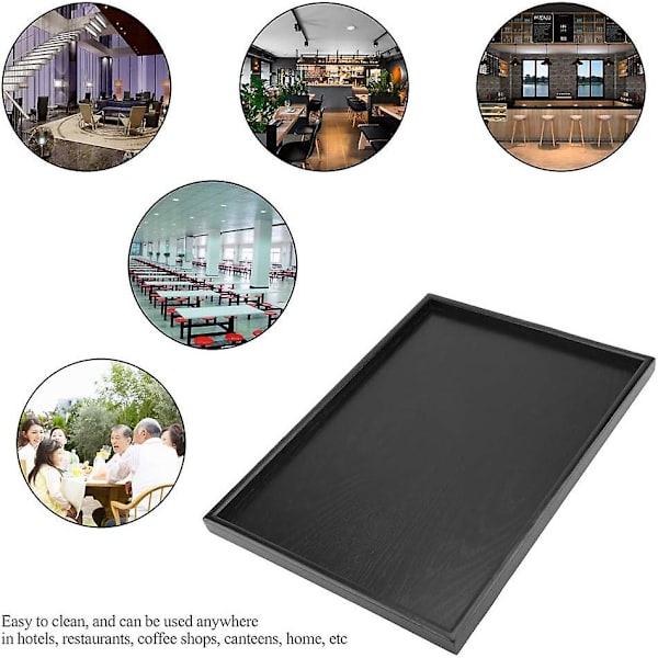 Te-bricka, rektangulär form, massivt trä te kaffe snacks mat, serveringsbricka, tallrik restaurangbrickor (35 * 24 cm) (40 * 30 cm)