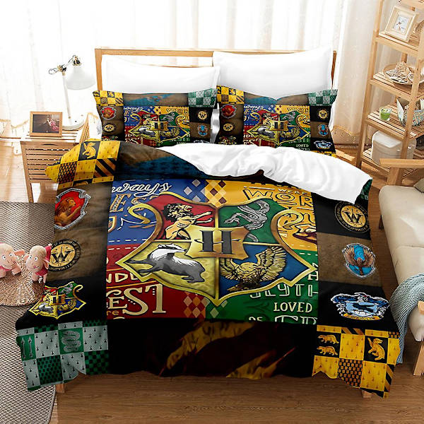 3D Digitaltryck Hogwarts Hemtextil Sängkläder Tredelad Set HL13 180*200cm -ZHENV（180*200cm）
