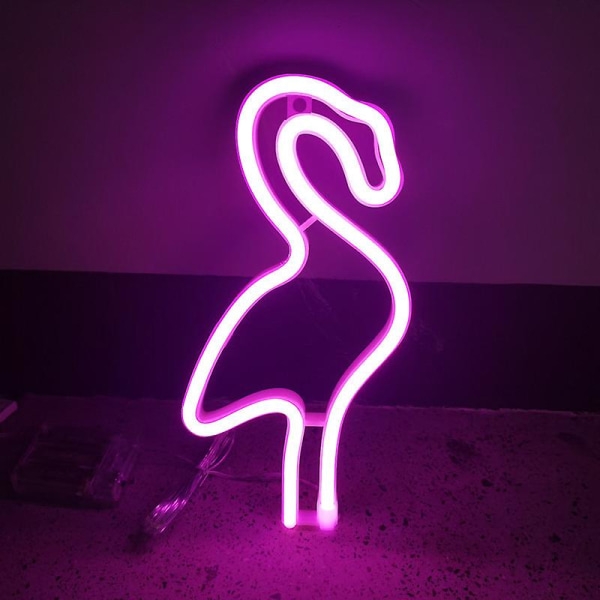 1 kpl Neonkyltti Flamingo Neon Valopöytäkoristelu Flamingo Neon Seinäkoristeet Led Neon Valot USB tai akkukäyttöinen vaaleanpunainen yövalo koristeluun