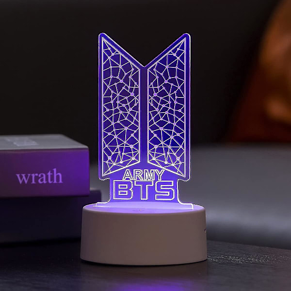 Kpop Bts Bangtan Boys 7 farver LED akryl natlys Børns sengeborde lamper Soveværelse Hjem værelse dekoration til hær fans gaver - Snngv