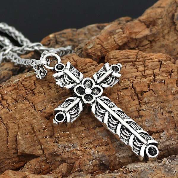 Nordisk viking Athelstan S kors Ragnar amulett halskjede - dobbeltsidig
