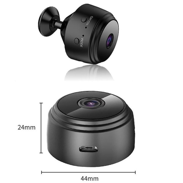 Mini Wifi-kamera, trådløst kamera med lyd og video live-feed, HD 1080p hjemmekamera (hvit)