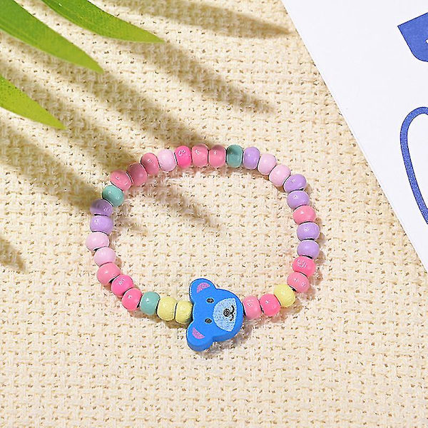 12 st/förpackning Cartoon Kids Träpärlor Färg Armband Flicka Födelsedagsfest Favoriter