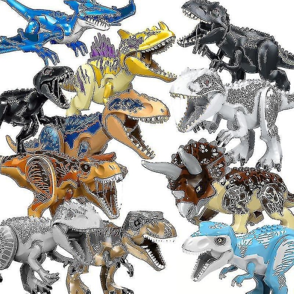Monterade byggstenar Leksaker Dinosaur World Tyrannosaurus Barn Djurmodell Tegelleksak
