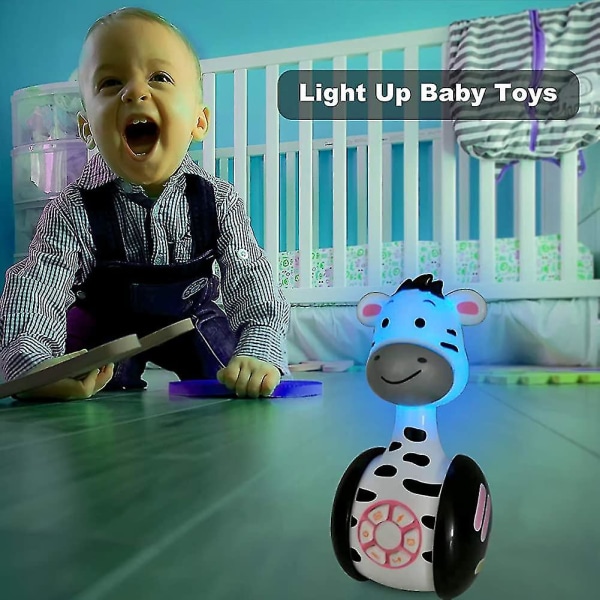Baby Toy Zebra Tumbler Toy - Børnemusiklegetøj med LED-lys Jubilerende gave