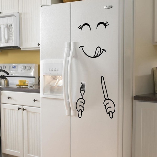 Kjøkken Kjøleskap Veggklistremerker Søt klistremerke Kjøleskap Glad Deilig ansikt Kjøkken Kjøleskap Vegg Kjøleskap Vinylklistremerker Hjemmeinnredning